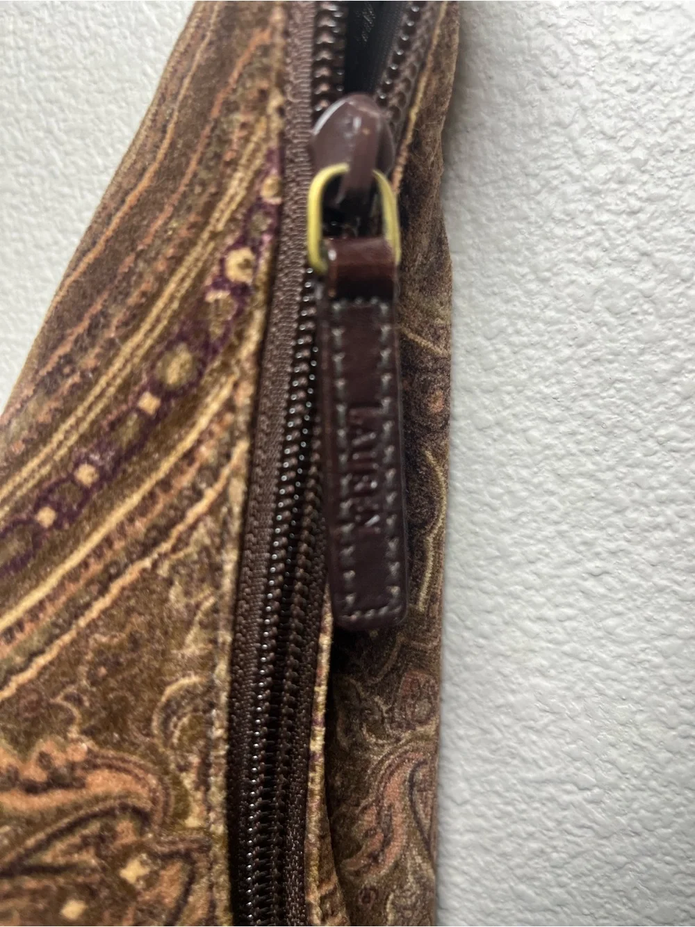 Lauren Ralph Lauren Brown Paisley Hobo Bag